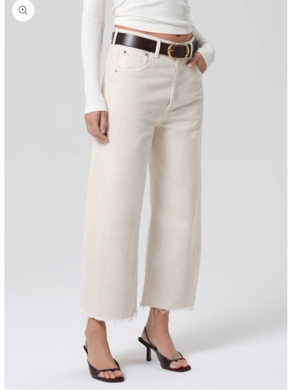 Citizens of Humanity Ayla Baggy Wide Leg Jeans Cream Almondette 25 - Picture 15 of 16